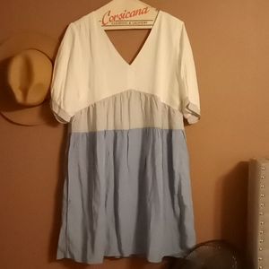 Blue and white dress